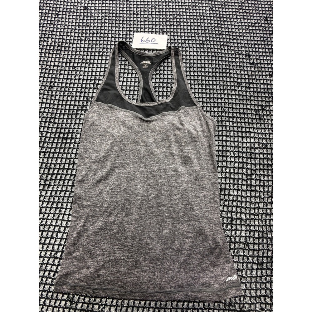 Avia Tank Top Womens Small Gray Racerback Mesh Space Dye Activewear